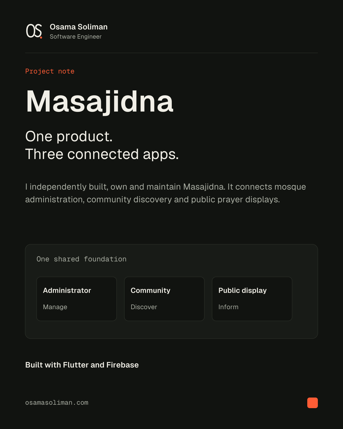 Project note, dark theme